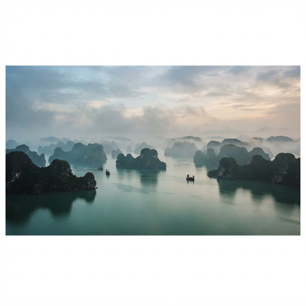Ha Long Bay — Teal Morning